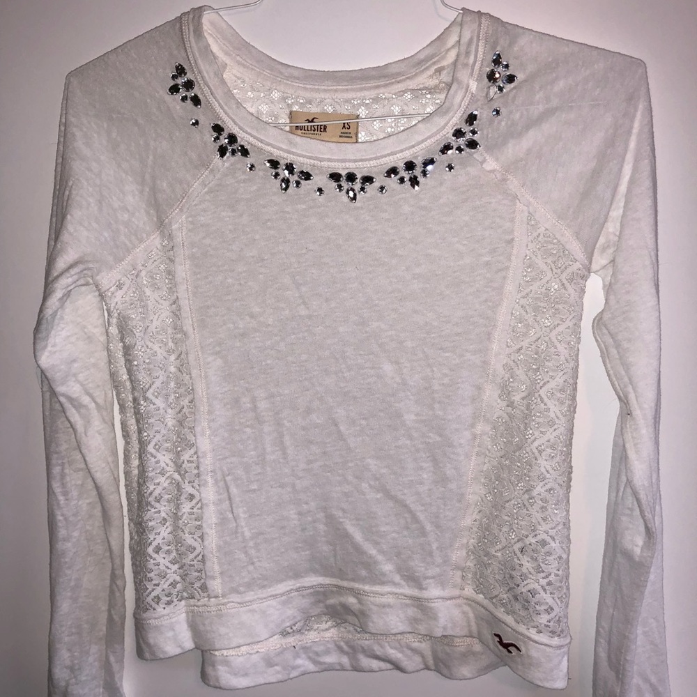 long sleeve embellished top